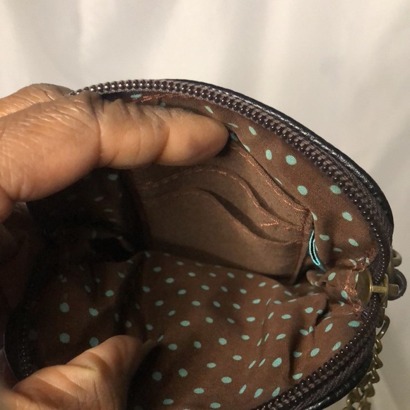 CHALA bedazzled brown and blue jellyfish small crossbody bag. - Picture 8 of 12